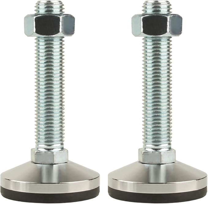 Heavy Duty Leveling Screw Leg,Leg Leveler 3.94" Dia Base,Adjustable Leveling feet M30 Thread, 5500 Lb Capacity,Capacity for Workbench, Machine, Cabinet (D100xM30x150,2 Pcs,Black)