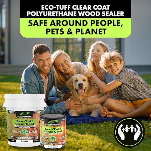 Eco-Tuff Finish Polyurethane Clear Coat - Non-Toxic Wood, 5 Gallon, Matte
