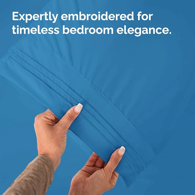 Body Pillowcases Set of 2-20x54 Long Body Pillow Case - Soft Body Pillow Cover for Sleeping & Side Sleepers - Comfy, Breathable & Wrinkle Free - Machine Washable w/Envelope Enclosure (Denim Blue)