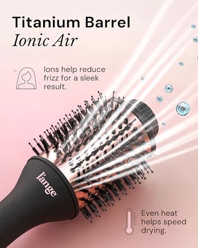 L'ANGE HAIR Le Volume 2-in-1 Titanium Blow Dryer Brush | Frizz Control Blowout Hair Dryer Brush for Drying and Styling | Volumizing Hot Air Styler for All Hairstyles | Oval Barrel | Black - 60mm