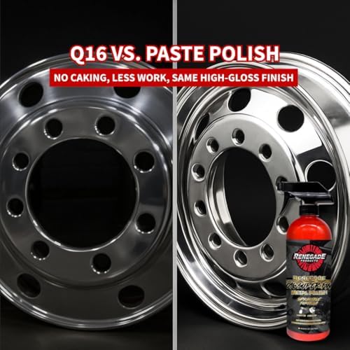 Renegade Products USA | Q16 Extra Fine Sprayable Metal Polish - High-Gloss Finish for Aluminum, Stainless Steel, & More - 16 oz