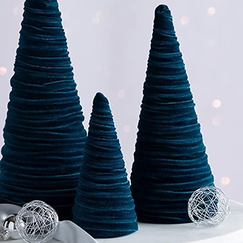 Your Heart's Content Teal Velvet Trees Set of 3 (Teal)