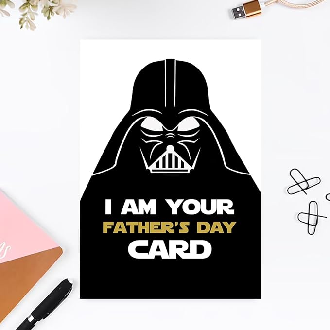 Ziwenhu Star Wars Fathers Day Card,Funny Fathers Day Star Wars Gifts,Darth Vader Fathers Day,Star Wars Dad Cards for Husband, Dad, Son,I Am Your Fathers Day Card