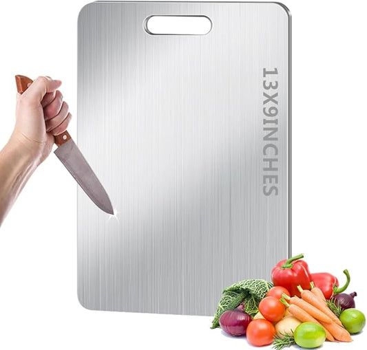 Titanium Cutting Board for Kitchen, Non Stick Chopping Board, Upgrade Double Sided Food-Grade Titanium Board for Kitchen for Meat Cheese Vegetable (X-Medium)