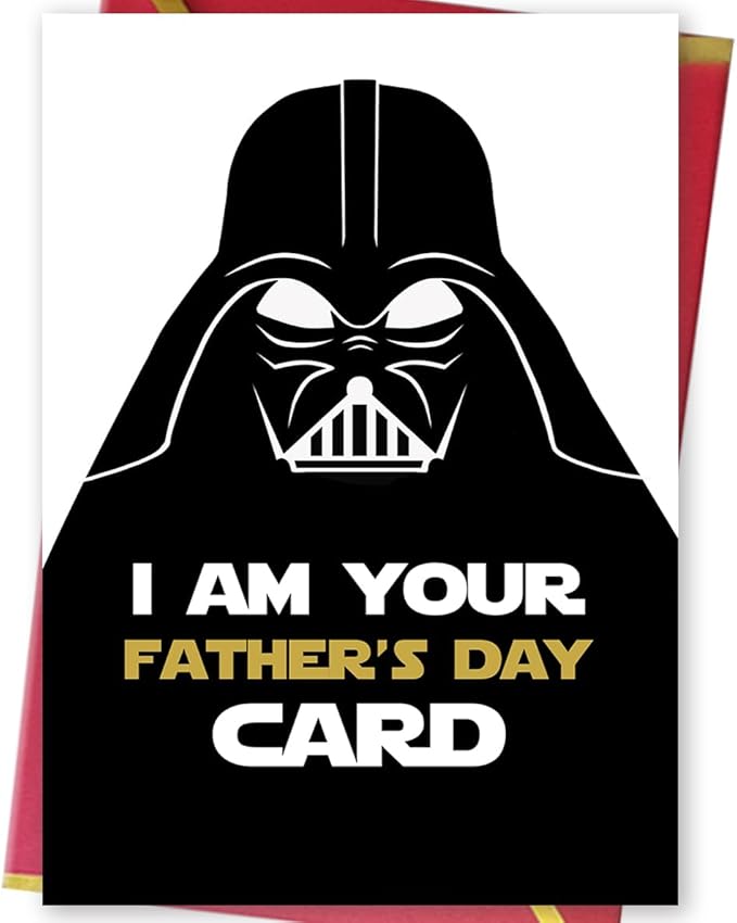Ziwenhu Star Wars Fathers Day Card,Funny Fathers Day Star Wars Gifts,Darth Vader Fathers Day,Star Wars Dad Cards for Husband, Dad, Son,I Am Your Fathers Day Card