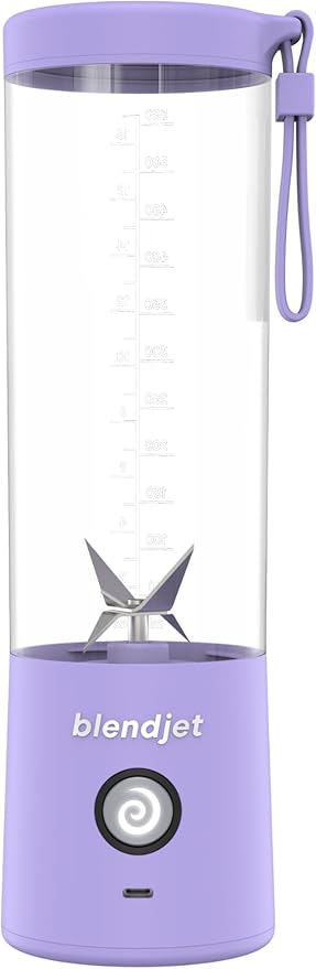 BlendJet 2 Portable Blender for Smoothies & Shakes - 20oz BlendJet Cordless Personal & Small Blender, USB-C Rechargeable & Self Cleaning - (Lavender, 16 oz.)