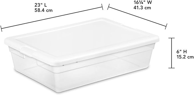 Sterilite Storage Box, Stackable Plastic Container Home Organizer, 28 Qt(10 Pack)