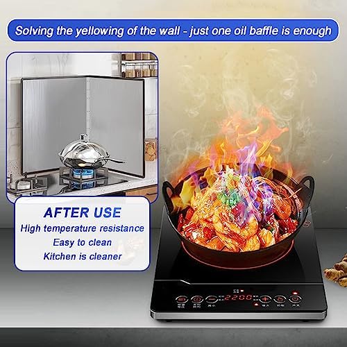 Multi-Sided Stove Splatter Guard for Cooking Kitchen Anti Shield Portable Folding Cooker Side Fat Oil Splash，Foldable Splatter Guard Shield - Effective Anti-Splash Kitchen Tool for Frying Pa