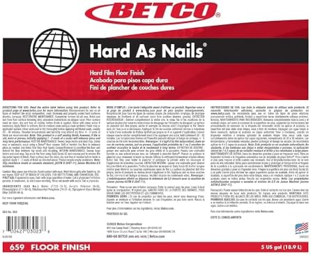 Betco® Hard As Nails® Floor Finish, 5 Gallons