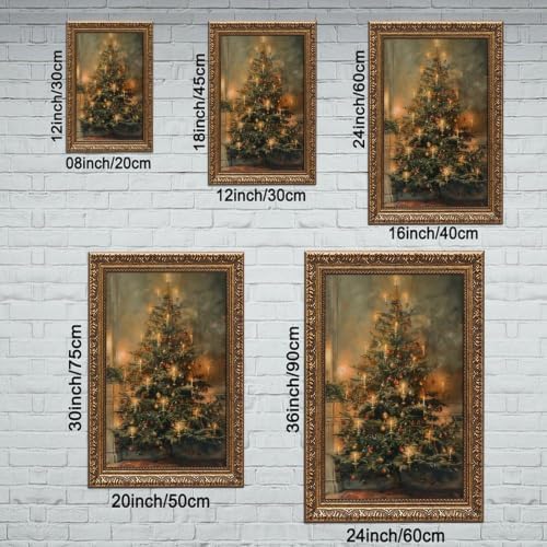 Vintage Christmas Tree Poster Nostalgic Holiday Wall Art Room Decor