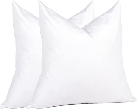 puredown® Natural Feather Down Throw Pillow Inserts 20 x 20 (Set of 2, White), Décor Pillow for Couch, Chairs, Office, Apartments