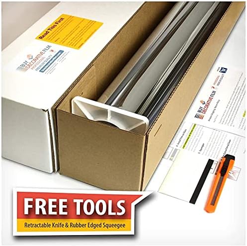 BDF S05 Window Film Daytime Privacy and Heat Control Mirror Silver 5 (Very Dark) - 48in X 100ft