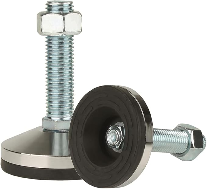 Heavy Duty Leveling Screw Leg,Leg Leveler 3.94" Dia Base,Adjustable Leveling feet M24 Thread, 4800 Lb Capacity,Capacity for Workbench, Machine, Cabinet, (D100xM24x100,2 Pcs,Black)