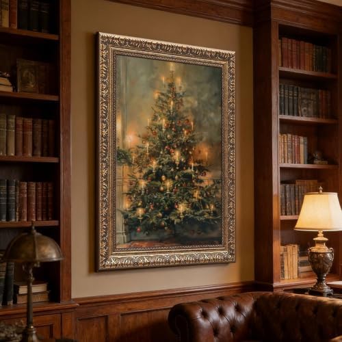 Vintage Christmas Tree Poster Nostalgic Holiday Wall Art Room Decor