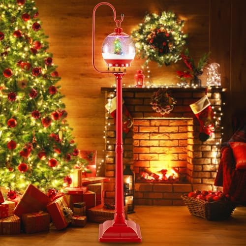 Goplus 68 Inch Musical Christmas Street Lamp, Festive Lamp Post