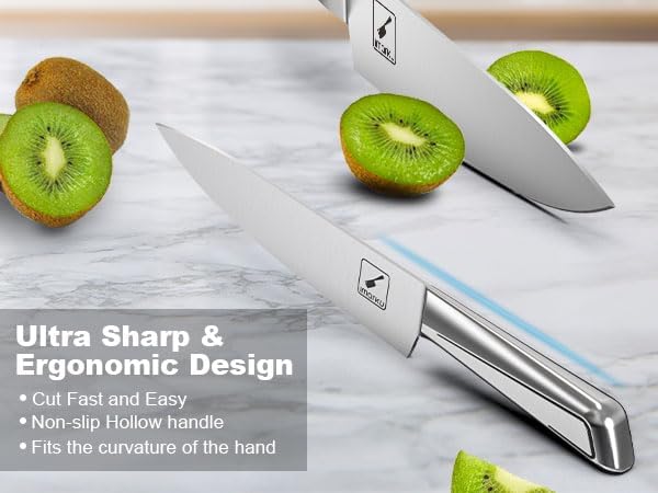 imarku Knife Set with Knife Block, 14-Piece High Carbon Stainless Steel Kitchen Knives with Built-in Sharpener, Dishwasher Safe,Ideal for Home or Wedding Gifts