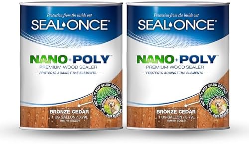 SEAL-ONCE Nano+Poly Wood Sealer and Waterproofer, Bronze Cedar, 2 Gallon