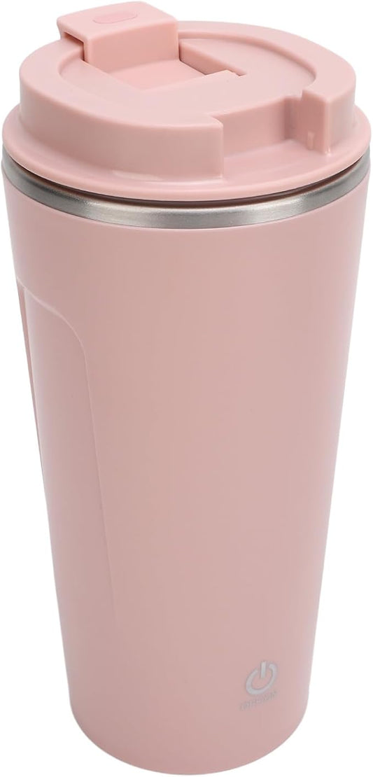Generic Self Stirring Coffee Mug, Rechargeable Stainless Steel Auto Mixing Cup with Lid, 400ml IP6 Coffee Stirring Cup, Rechargeable Self Mixing Cup for Office Car Home Use, Pink