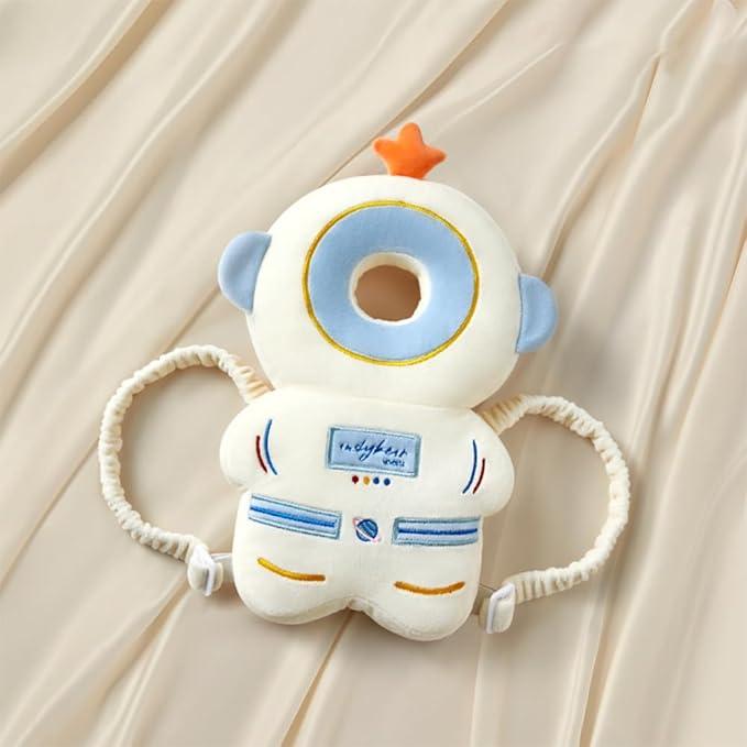 Baby Head Protector Cushion Backpack with 3 Baby Knee Pads for Walking & Crawling. (Astronaut)
