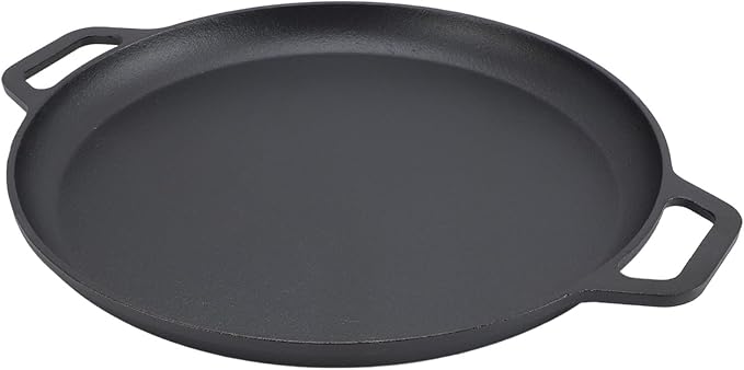 Cast Iron Pan Cast Iron Pancake Flat Skillet 35cm Thickened Stick Frying Pan for Uniform Heating Uncoated Design Ideal for Pancakes Crepes Tortillas Easy to Store (30cm)
