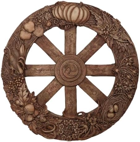 Ebros The Sabbats Wheel of The Year Wall Plaque Featuring Eight Pagan Festivals Sabbats By Maxine Miller