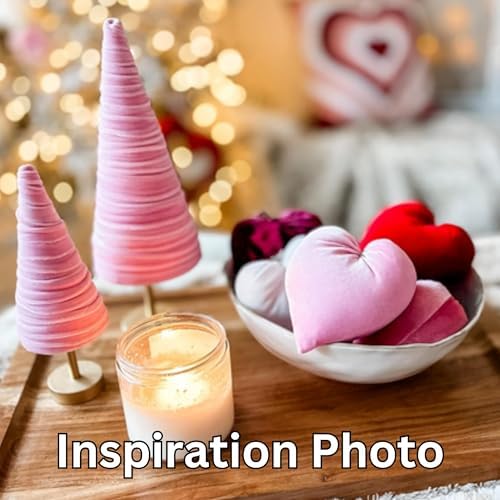 Pink Velvet Trees Set of 3, Valentine's, Teen Girls Room, Coquette Room Decor, Aesthetic Mantel Accent, Cozy Gifts for, Tabletop Glam (Pink)