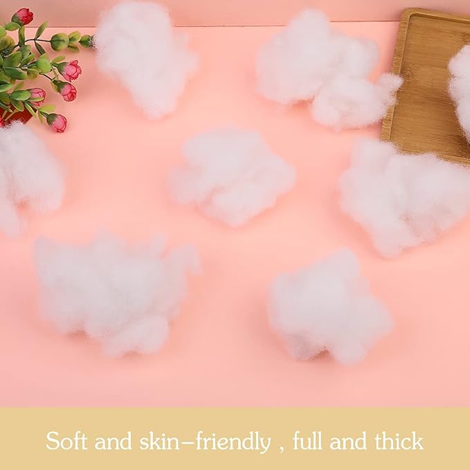 BUTUZE 400g/14.1oz Polyfill Stuffing Fiber Fill, (2.1oz-4.4lb) White Premium Fiberfill Stuffing for Craft, High Resilience Crochet Stuffing, Stuffing for Stuffed Animals, Cotton Batting, Recyclable