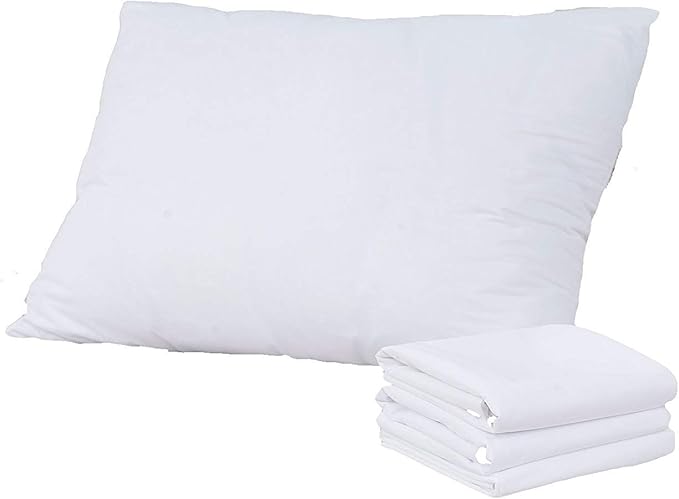 Ultra Soft Pillow Protectors with Zipper Standard Size - Set of 4 Breathable Pillow Covers - 100% Protection Against Stains, Dust & Dirt - Machine Washable (White)