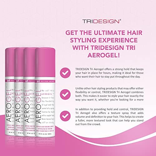 TRI Design Aerogel Strong Hold Volumizing Hair Finishing Spray -3 oz, 4Pack