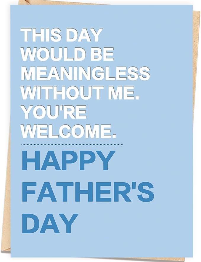 Fathers Day Card Gift for Dad from Daughter Son, Meaningful Double-Sided, Minimalist Premium Design, Perfect Father's Day Decoration Ideas