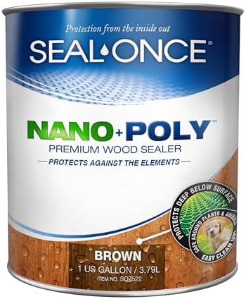 Seal-Once Nano+Poly Wood Sealer and Waterproofer, Brown, 1 Gallon