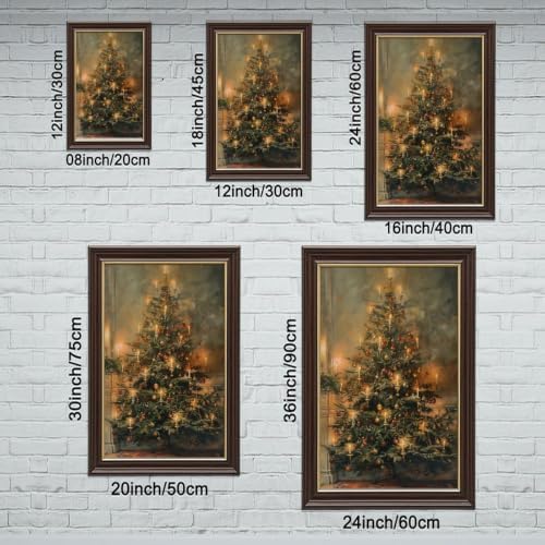 Vintage Christmas Tree Poster Nostalgic Holiday Wall Art Room Decor
