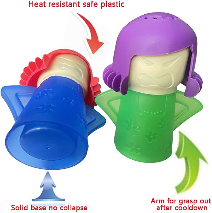 Microwave Steam Cleaner Make Your Heater Sanitary without Fussy or Heavy Duty,Angry-Mama Durable Plastic Kitchen Cleaning Gadget Cleans Kitchenware Simply by Mad Steamin and Packed as Fun Gift