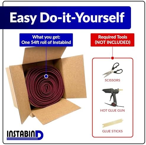 Instabind DIY Carpet Binding Tape - Regular Style Edge Trim - Grey, 54 LFT