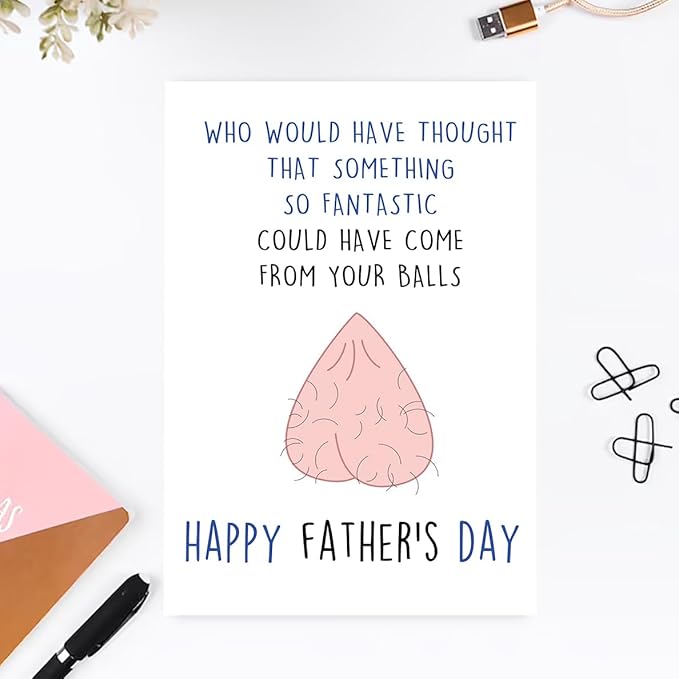 Ziwenhu Hilarious Father To Be Gifts First Time, Rude Father Day Cards Gifts from Kids, Special Father’s Day Card for Daddy from Wife,Funny Father's Card with Envelope