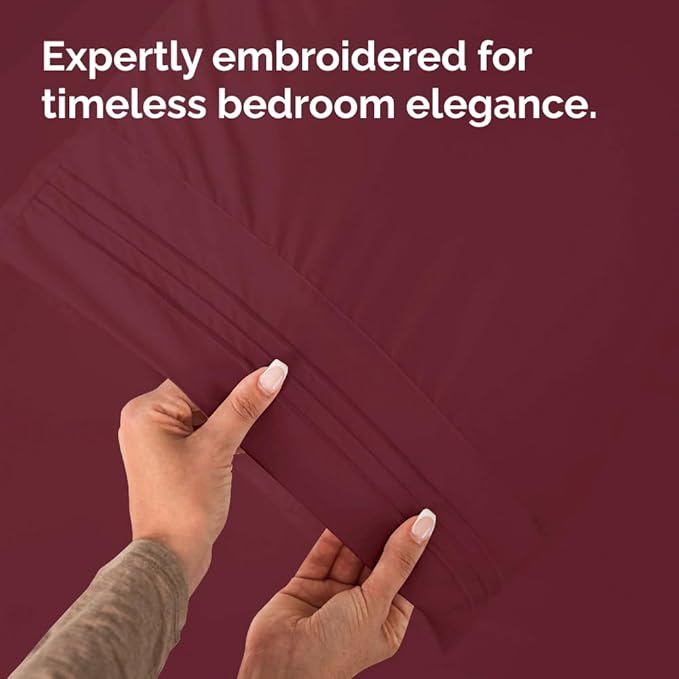 Queen Pillow Cases Set of 4 - Ultra Soft Hotel Quality Pillowcase Covers - Comfy, Cozy & Wrinkle Free - Shrinkage, Stain & Fade Resistant - Machine Washable Pillow Protectors - 4 Piece Set - Burgundy