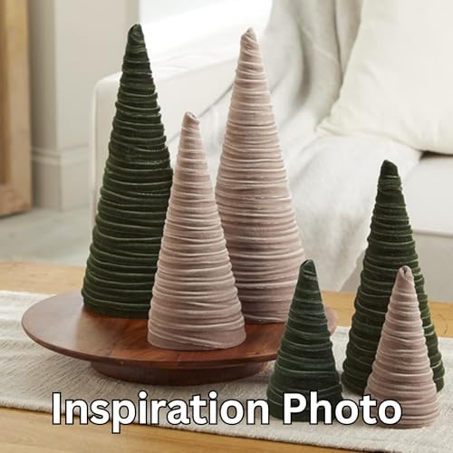 Taupe Velvet Trees Set of 3, Handcrafted Elegant Holiday Entryway, Neutral Modern Decor, Minimalist Mantle Valentine's, Wedding Centerpiece (Taupe)