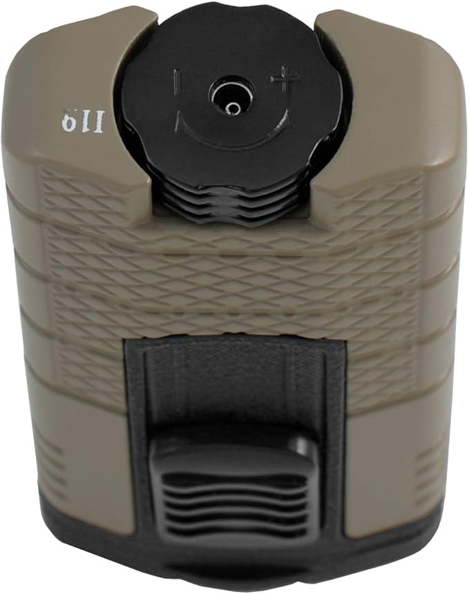 Xikar Tactical Triple Power Jet Flame Lighter, Engineered for Performance, Removable Pocket Clip, Angled Jet Flames, Ergonomic Metal Body, Tan and Black