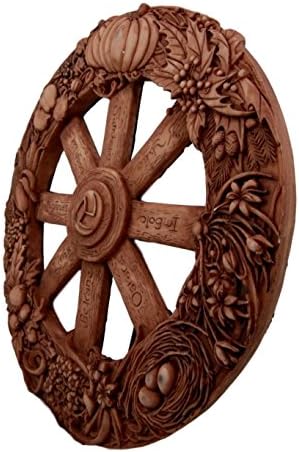 Ebros The Sabbats Wheel of The Year Wall Plaque Featuring Eight Pagan Festivals Sabbats By Maxine Miller