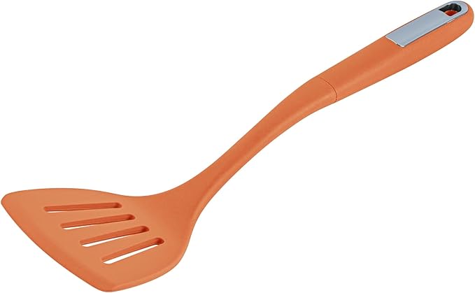 Restaurantware Silicone Utensil Set Pack of 1 Non-Slip Handle 6-Piece Kitchen Tool Set, Heat-Resistant Dishwasher-Friendly Cooking Accessories, Durable Orange Cooking Utensils