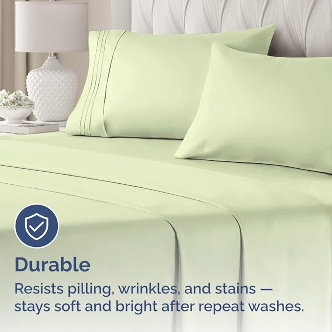 Standard Pillow Cases Set of 4 - Soft Hotel Quality Pillowcase Covers - Comfy Bedding for Women, Men, Kids & Teens - Machine Washable Pillow Protectors - 4 Piece Set - Standard Size Light Sage Green