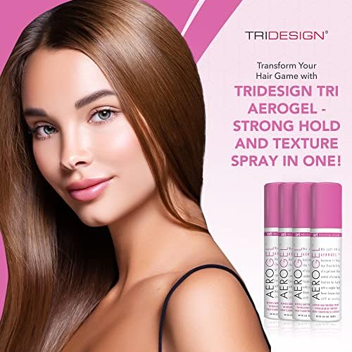 TRI Design Aerogel Strong Hold Volumizing Hair Finishing Spray -3 oz, 4Pack