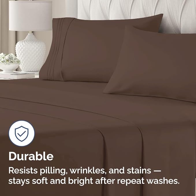 Standard Pillow Cases Set of 2 - Ultra-Soft Hotel Quality Pillowcase Covers - Comfy & Wrinkle Free - Stain and Fade Resistant - Machine Washable Pillow Protectors - 2 Piece Set - Standard Size Brown
