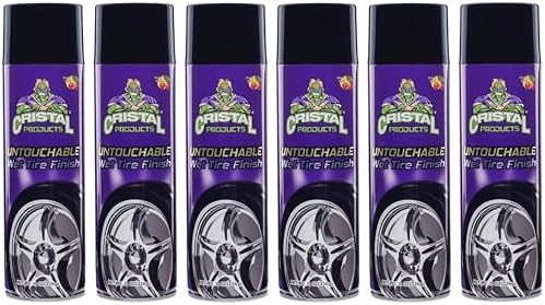 Cristal Products Untouchable Tire Shine Spray – Long-Lasting Wet Tire Finish for Deep Gloss & Protection – Waterproof Tire Shine, Easy Application, Premium Tire Cleaner Shine 8oz (6PK)