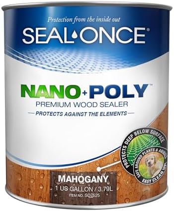 Seal-Once Nano+Poly Wood Sealer and Waterproofer, Mahogany, 1 Gallon
