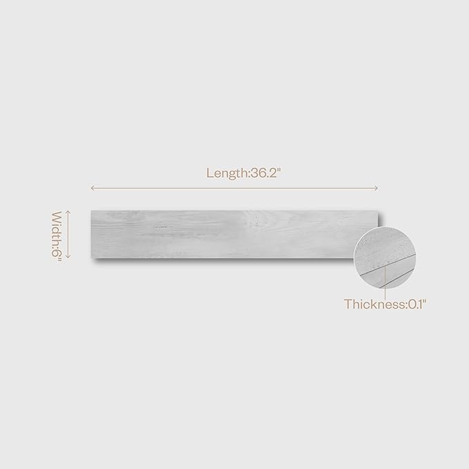 Peel and Stick Wall Panels, Easy Self Adhesive Vinyl Tiles Wall Planks, Farmhouse Wood Grain Shiplap for Kitchen Bedroom Interior WallDecor (12 pcs/18.1 Sq Ft/Box) (Classic White Oak)