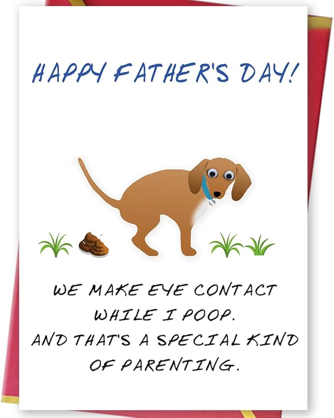 Ziwenhu Dog Dad Fathers Day Card Gift for Men, Funny Father’s Day Card from Dog Dad, Best Dog Dad Cards Gifts from Son, Dog Dad Card with Envelope