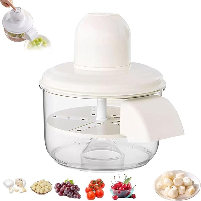 New Automatic Peeler Machine, Portable USB Rechargeable Peeling Machine,Grape Tomato Plum Cherry Skin Remover Tool，Electric Fruit Peeler Skin Remover Tool Garlic Peeler Machine (White)