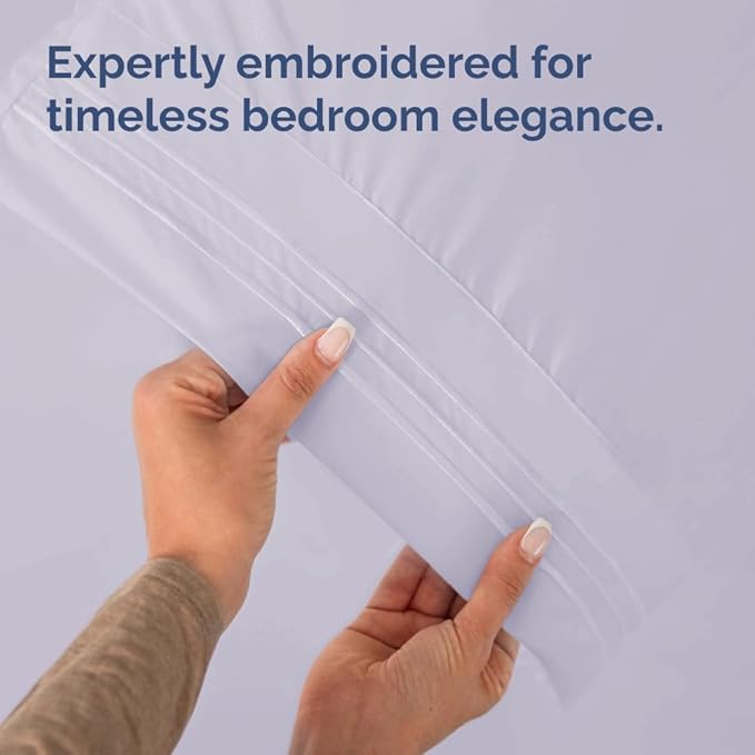 Standard Pillow Cases Set of 2 - Ultra-Soft Hotel Quality Pillowcase Covers - Comfy & Wrinkle Free - Stain and Fade Resistant - Machine Washable Pillow Protectors - 2 Piece Set - Light Lavender