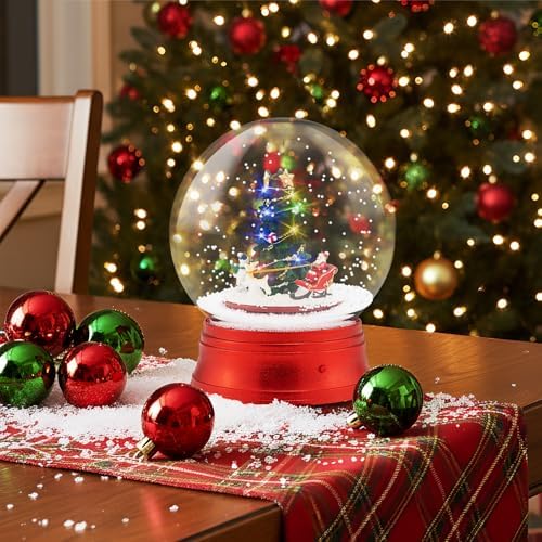 Goplus 5 Ft Christmas Snow Globe Lantern, Musical Snowy Globe Street Lamp